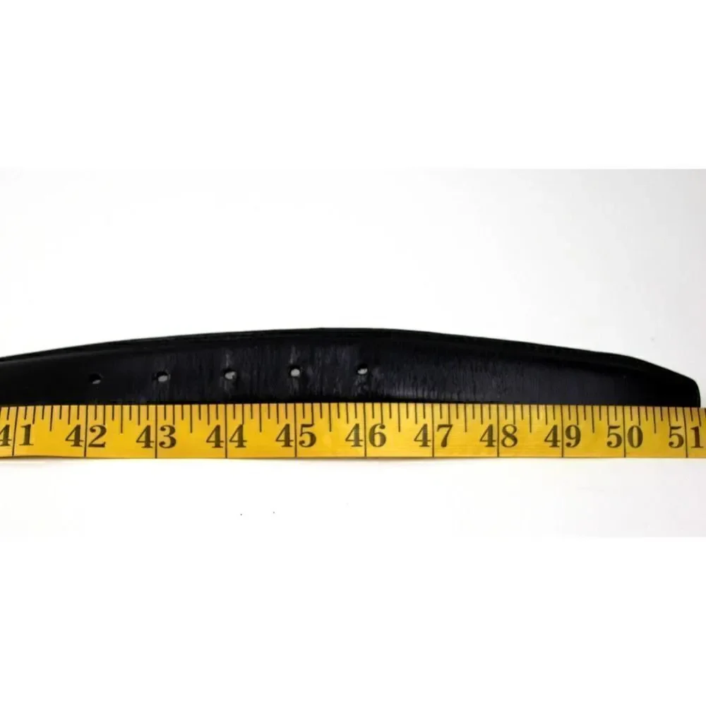 HandCrafted BLACK GENUINE LEATHER 1 3/8